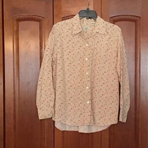 GAP Floral Button Down Shirt - Cream and Red